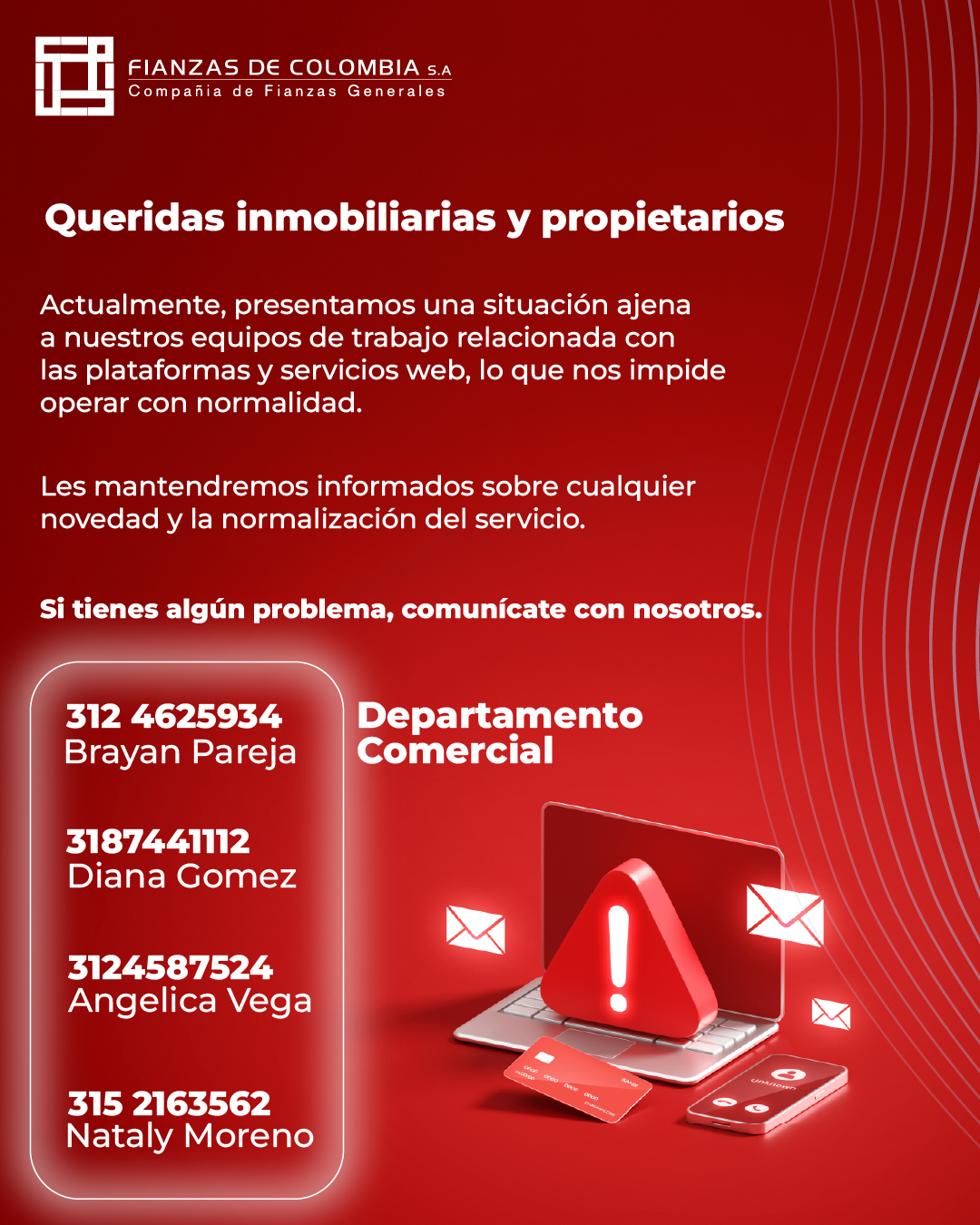 Aviso Fianzas de Colombia